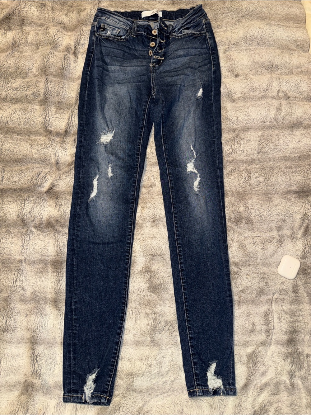 KanCan Dark Blue Distressed Skinny Jeans